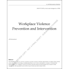 Draft for Review: Workplace Violence Prevention and Intervention Standard
