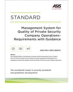Management System for Quality of Private Security Company Operations Standard (Softcover)