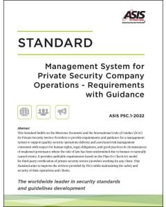 Management System for Private Security Company Operations Standard – Requirements with Guidance (ASIS PSC.1-2022)